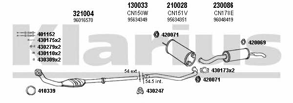 Klarius 180152E Exhaust system 180152E