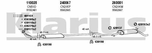 Klarius 180164E Exhaust system 180164E 180164E Klarius Exhaust system