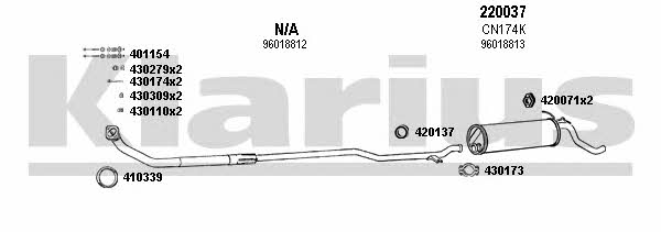 Klarius 180166E Exhaust system 180166E 180166E Klarius Exhaust system