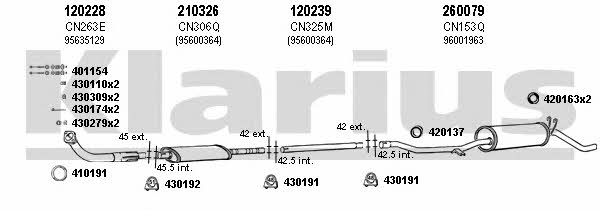 Klarius 180168E Exhaust system 180168E 180168E Klarius Exhaust system