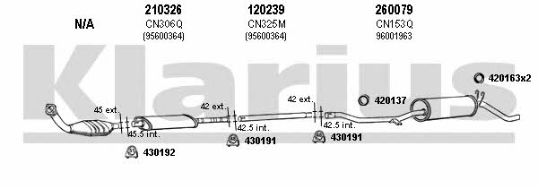 Klarius 180169E Exhaust system 180169E 180169E Klarius Exhaust system