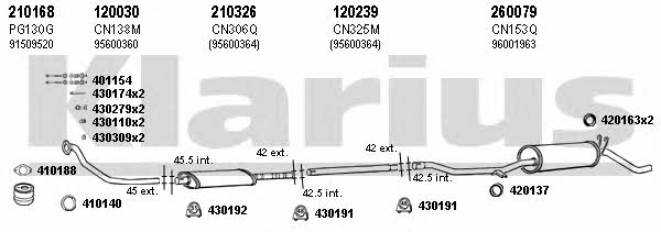 Klarius 180171E Exhaust system 180171E 180171E Klarius Exhaust system
