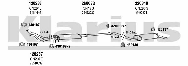 Klarius 180175E Exhaust system 180175E 180175E Klarius Exhaust system
