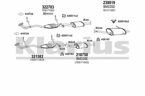 Klarius 060284E Exhaust system 060284E