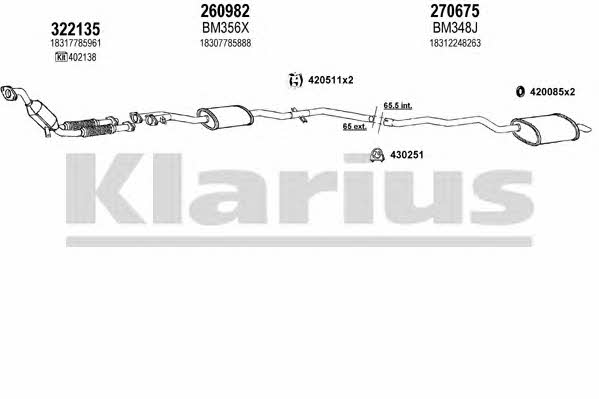 Klarius 060388E Exhaust system 060388E
