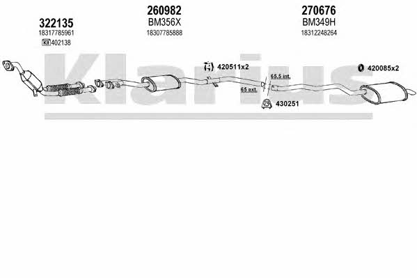 Klarius 060390E Exhaust system 060390E