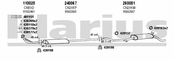 Klarius 180251E Exhaust system 180251E 180251E Klarius Exhaust system