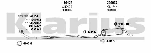 Klarius 180252E Exhaust system 180252E 180252E Klarius Exhaust system