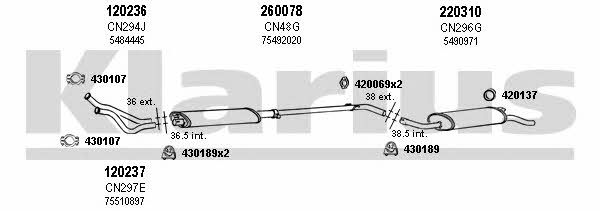 Klarius 180263E Exhaust system 180263E 180263E Klarius Exhaust system