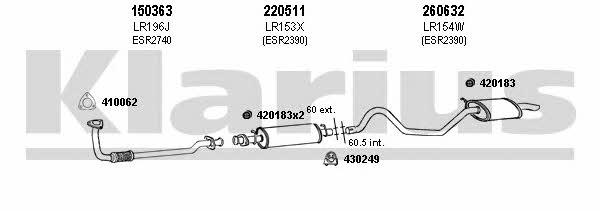 Klarius 090186E Exhaust system 090186E