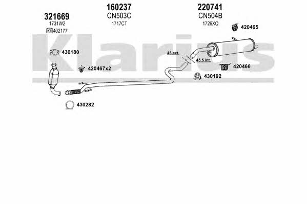 Klarius 180588E Exhaust system 180588E