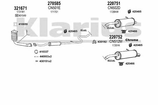 Klarius 180591E Exhaust system 180591E