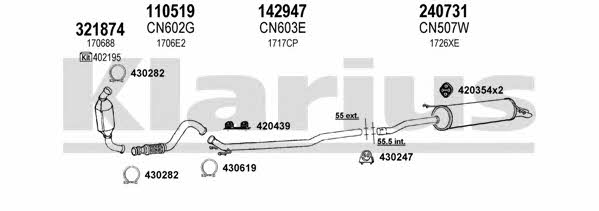 Klarius 180790E Exhaust system 180790E