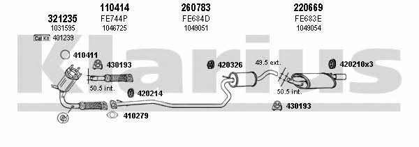 Klarius 361325E Exhaust system 361325E