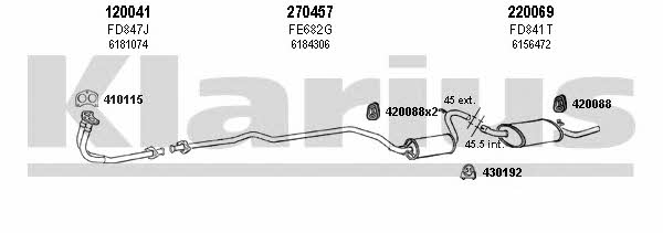 Klarius 361329E Exhaust system 361329E