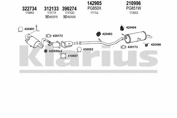 Klarius 180831E Exhaust system 180831E