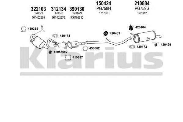 Klarius 180925E Exhaust system 180925E