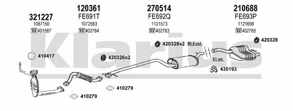 Klarius 361423E Exhaust system 361423E