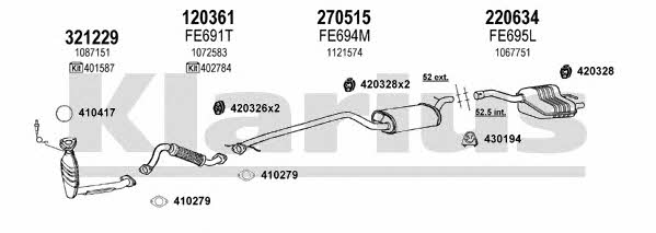 Klarius 361429E Exhaust system 361429E