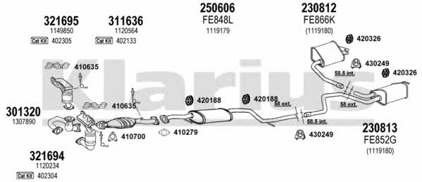 Klarius 361526E Exhaust system 361526E