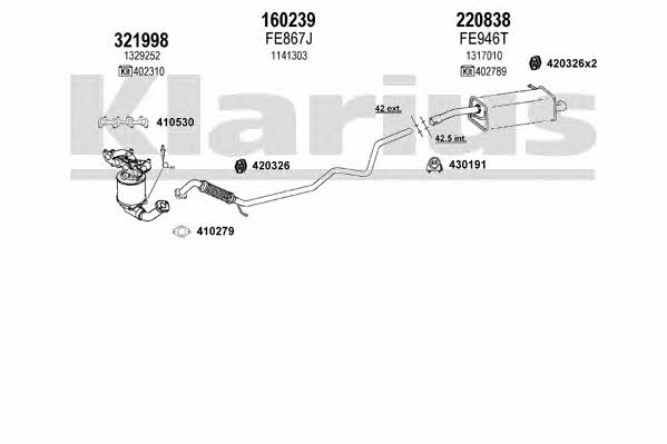 Klarius 361595E Exhaust system 361595E