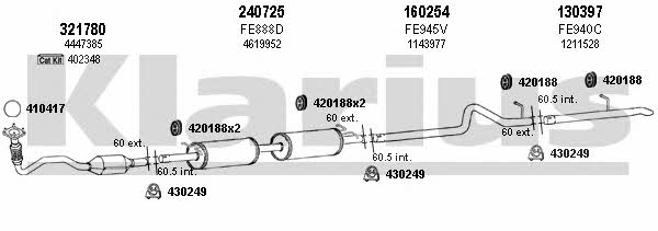 Klarius 361624E Exhaust system 361624E