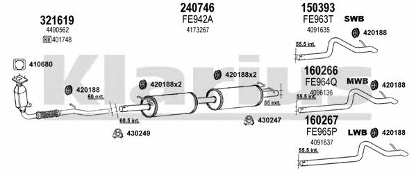 Klarius 361626E Exhaust system 361626E