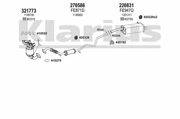 Klarius 361635E Exhaust system 361635E