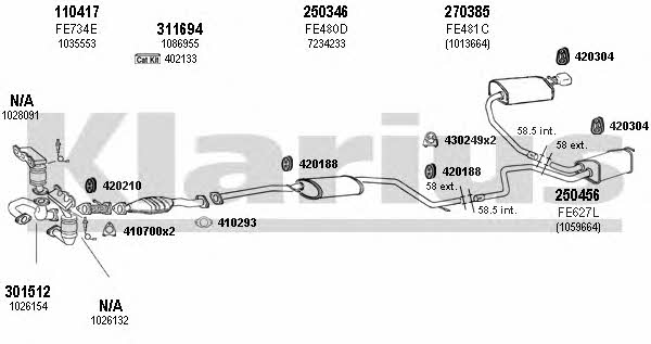 Klarius 361695E Exhaust system 361695E