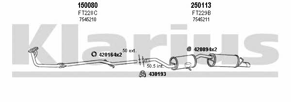 Klarius 330122E Exhaust system 330122E