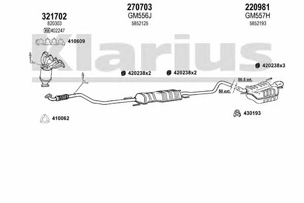 Klarius 391658E Exhaust system 391658E