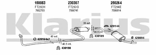 Klarius 330201E Exhaust system 330201E