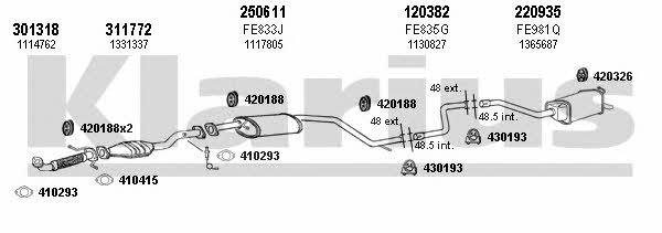 Klarius 361870E Exhaust system 361870E