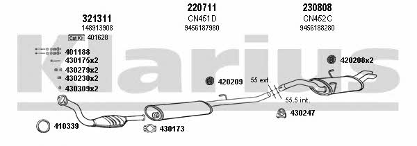 Klarius 330769E Exhaust system 330769E