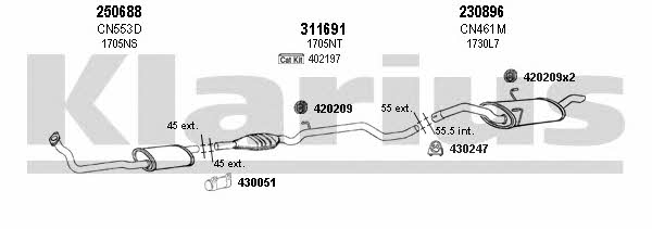 Klarius 330883E Exhaust system 330883E