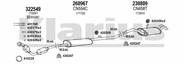 Klarius 330958E Exhaust system 330958E