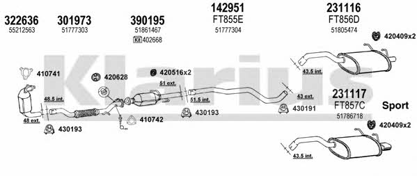 Klarius 330978E Exhaust system 330978E