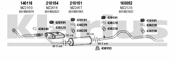 600263E Klarius Exhaust system
