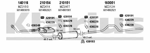 600269E Klarius Exhaust system