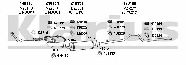 600273E Klarius Exhaust system