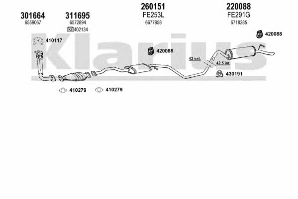 Klarius 360742E Exhaust system 360742E