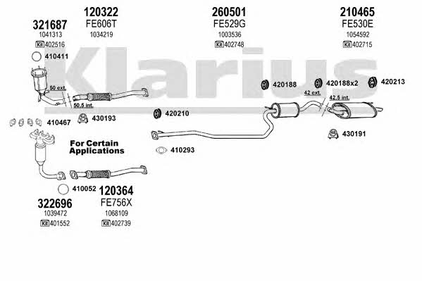 Klarius 361125E Exhaust system 361125E