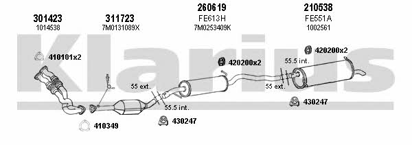 Klarius 361134E Exhaust system 361134E