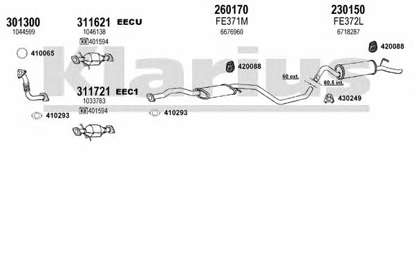 Klarius 361153E Exhaust system 361153E