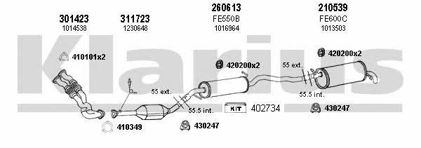 Klarius 361237E Exhaust system 361237E