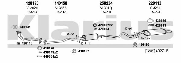 Klarius 390249E Exhaust system 390249E