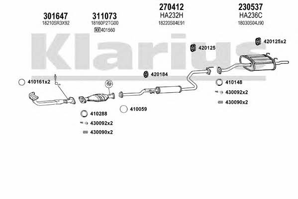Klarius 420159E Exhaust system 420159E