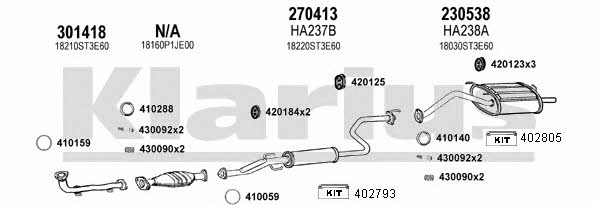 Klarius 420253E Exhaust system 420253E