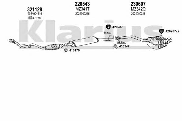 Klarius 600530E Exhaust system 600530E