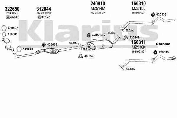 Klarius 600661E Exhaust system 600661E